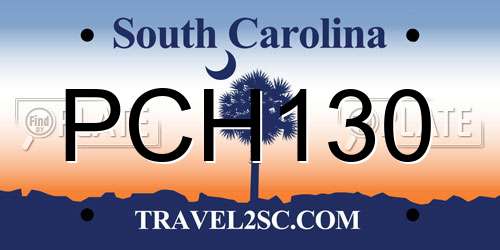 PCH130 South Carolina License Plate