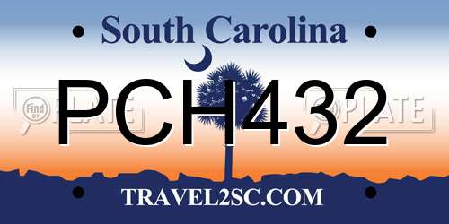 PCH432 South Carolina License Plate