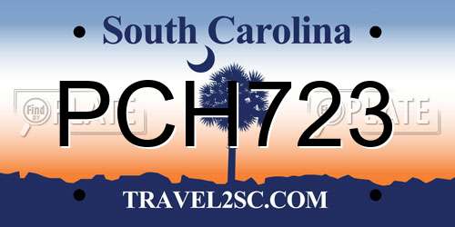 PCH723 South Carolina License Plate
