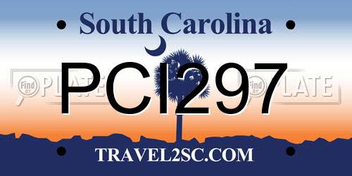 PCI297 South Carolina License Plate