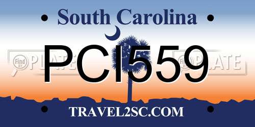 PCI559 South Carolina License Plate