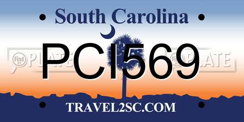 PCI569 South Carolina License Plate