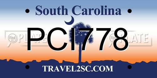 PCI778 South Carolina License Plate