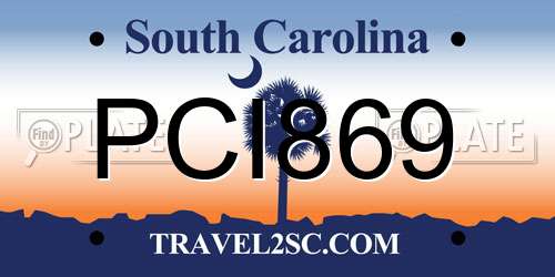 PCI869 South Carolina License Plate