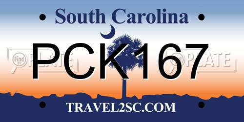 PCK167 South Carolina License Plate