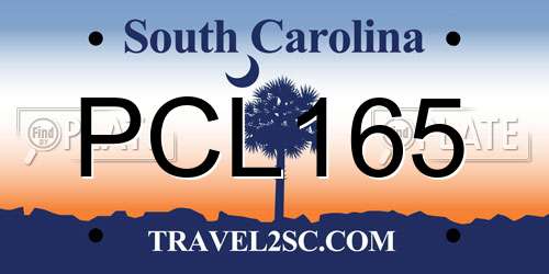 PCL165 South Carolina License Plate