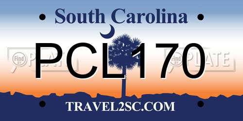 PCL170 South Carolina License Plate