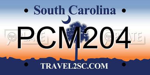 PCM204 South Carolina License Plate