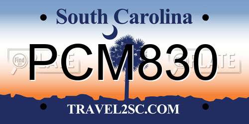 PCM830 South Carolina License Plate