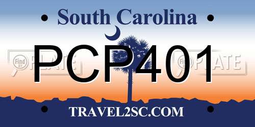 PCP401 South Carolina License Plate