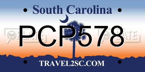 PCP578 South Carolina License Plate