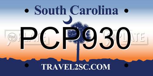 PCP930 South Carolina License Plate