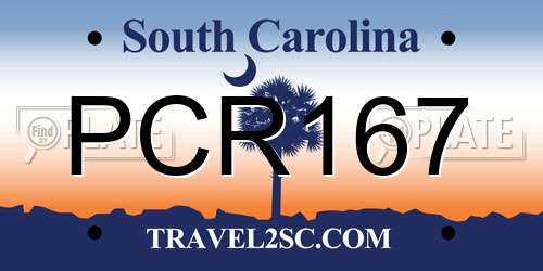 PCR167 South Carolina License Plate