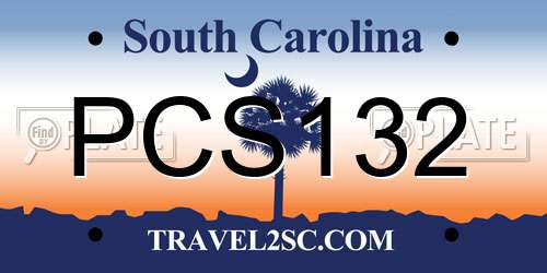 PCS132 South Carolina License Plate