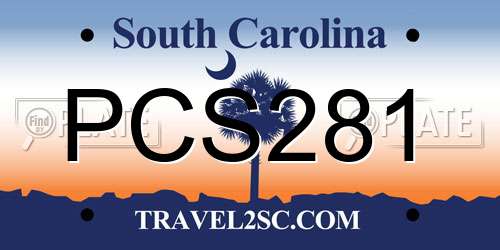 PCS281 South Carolina License Plate