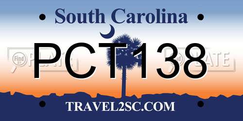 PCT138 South Carolina License Plate