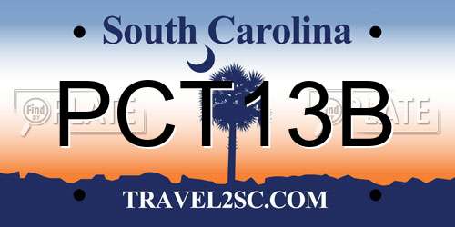 PCT13B South Carolina License Plate