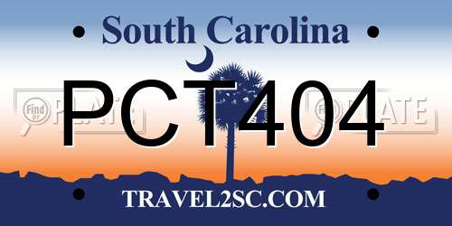 PCT404 South Carolina License Plate