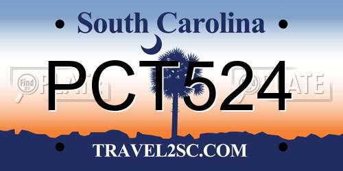 PCT524 South Carolina License Plate