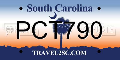 PCT790 South Carolina License Plate