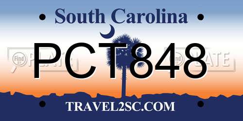 PCT848 South Carolina License Plate