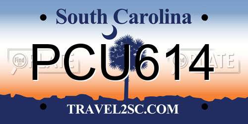 PCU614 South Carolina License Plate