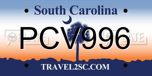 PCV996 South Carolina License Plate