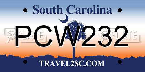 PCW232 South Carolina License Plate