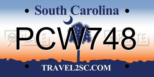 PCW748 South Carolina License Plate