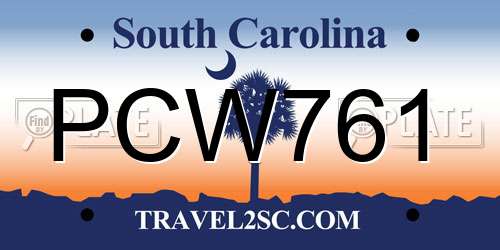 PCW761 South Carolina License Plate