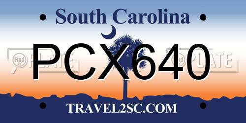 PCX640 South Carolina License Plate
