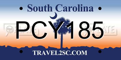PCY185 South Carolina License Plate
