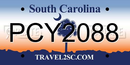 PCY2088 South Carolina License Plate