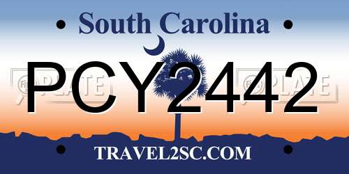 PCY2442 South Carolina License Plate