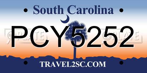 PCY5252 South Carolina License Plate