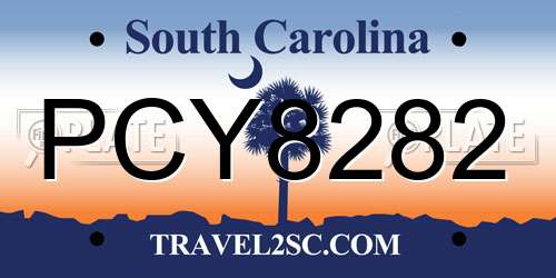PCY8282 South Carolina License Plate