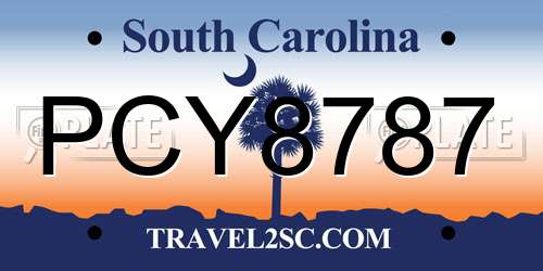 PCY8787 South Carolina License Plate