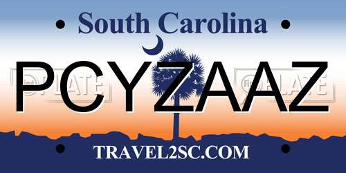 PCYZAAZ South Carolina License Plate