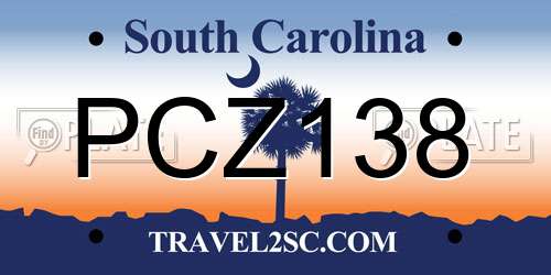 PCZ138 South Carolina License Plate