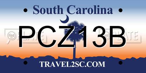 PCZ13B South Carolina License Plate
