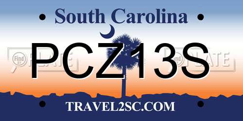 PCZ13S South Carolina License Plate
