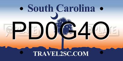 PD0G4O South Carolina License Plate