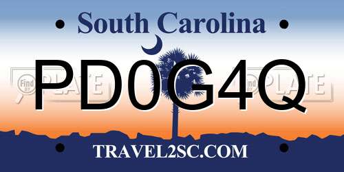 PD0G4Q South Carolina License Plate