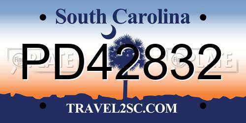 PD42832 South Carolina License Plate