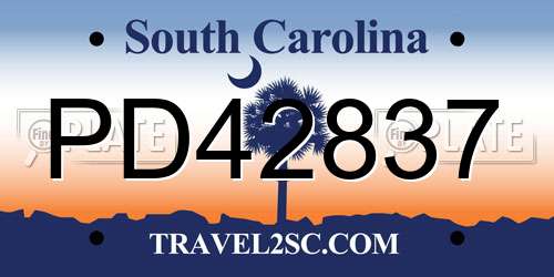 PD42837 South Carolina License Plate