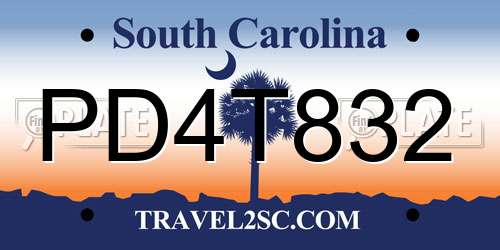 PD4T832 South Carolina License Plate
