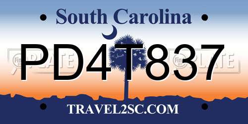 PD4T837 South Carolina License Plate