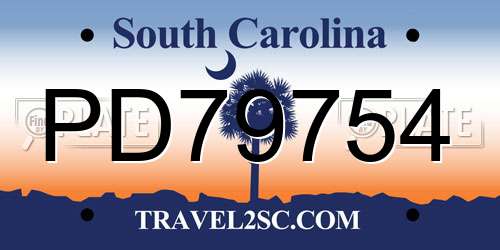 PD79754 South Carolina License Plate