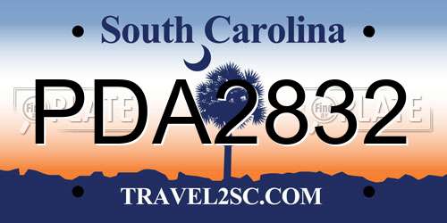 PDA2832 South Carolina License Plate