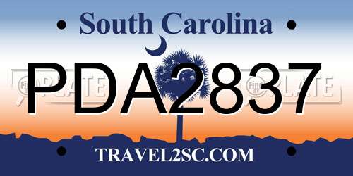 PDA2837 South Carolina License Plate